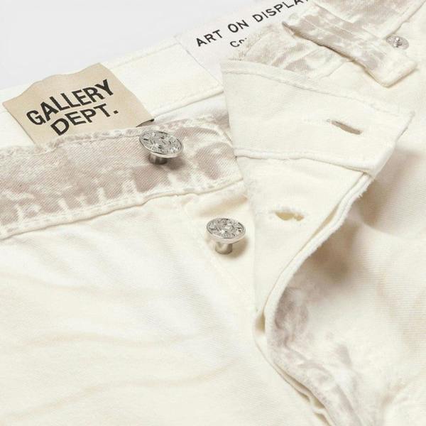 Gallery Dept. Le Bar De Music Paint-Splattered Jeans Flare Natural White Multi