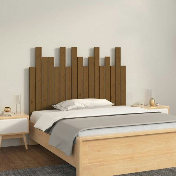 Berkfield Wall Headboard Honey Brown 108x3x80 cm Solid Wood Pine