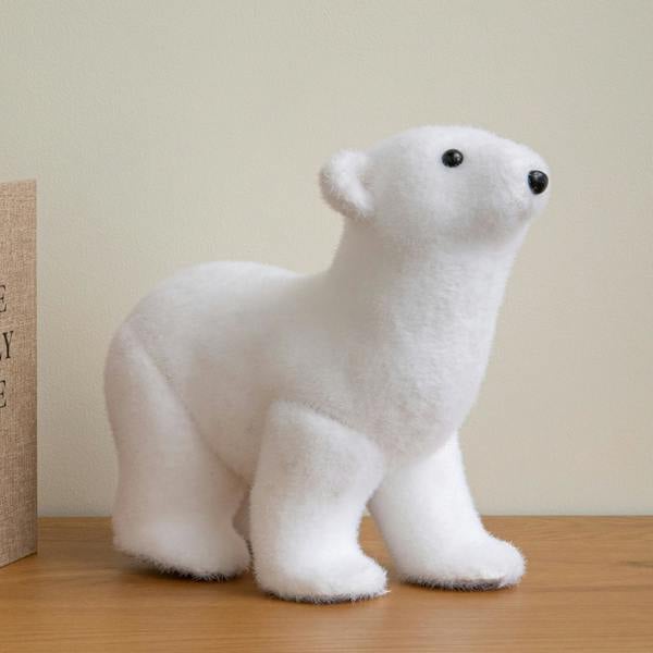 Samuel Alexander 30cm Large Flocked Polar Bear Christmas Decoration