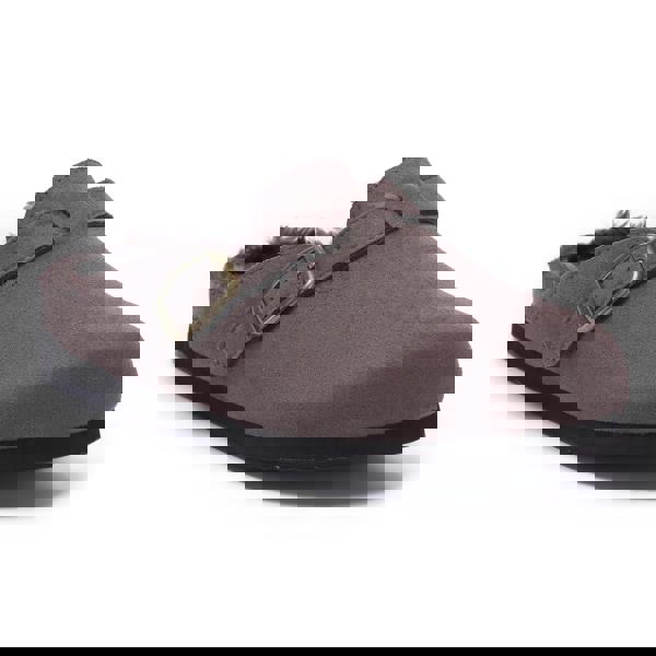 VIVASHOES Womens Suede Slip-On Buckle Clog – Classic Closed-Toe