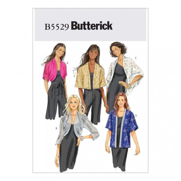 Butterick Sewing Pattern 5529, Jackets, Tops, Cardigans for Women, XS-S-M - Easy
