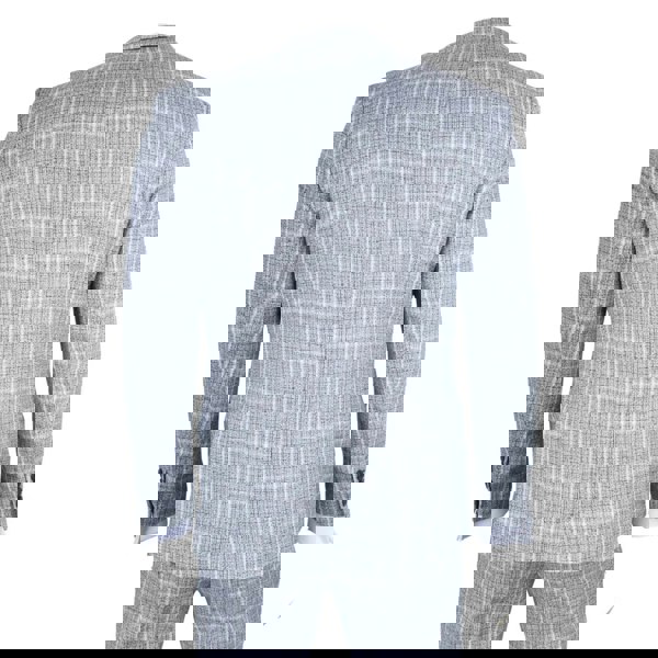 TruClothing IM11 - Men's Light Blue 3 Piece Plaid Check Suit