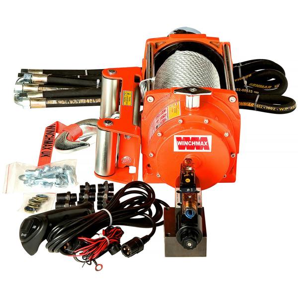 Winchmax 15,000lb (6,804kg) Hydraulic Winch 25m x 12mm Dyneema Rope Competition Hook 12V Control System