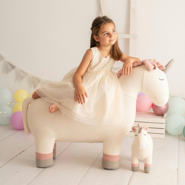 CROCHETTS Large unicorn plush with auxiliary seat for children LT-Y14