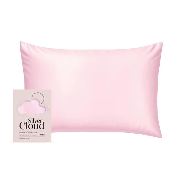 Silver Cloud Beauty Silver Cloud Pink Satin Pillowcase infused with Silver Ions
