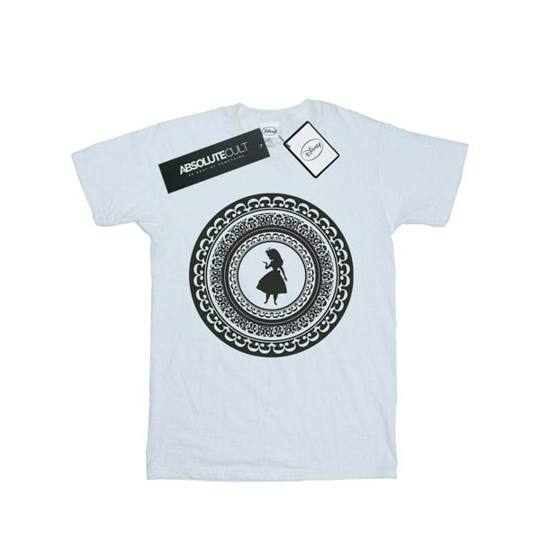 Disney Womens/Ladies Alice In Wonderland Circle Cotton Boyfriend T-Shirt - White