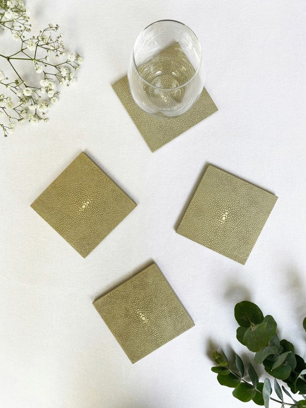 POSH TRADING COMPANY Coaster - Faux Shagreen Natural