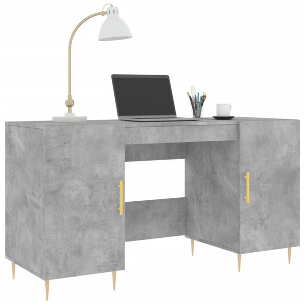 Berkfield Desk Concrete Grey 140x50x75 cm Engineered Wood