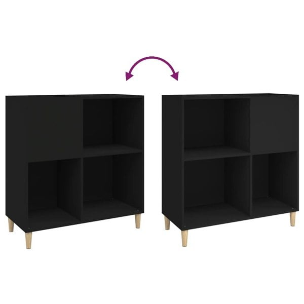 Berkfield Record Cabinet Black 84.5x38x89 cm Engineered Wood