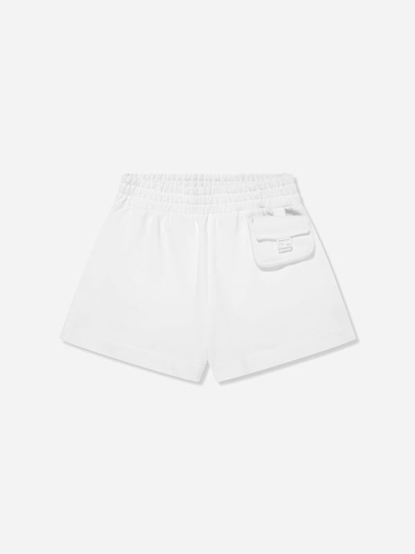 Fendi Kids Fendi Girls Baugette Pocket Shorts in White