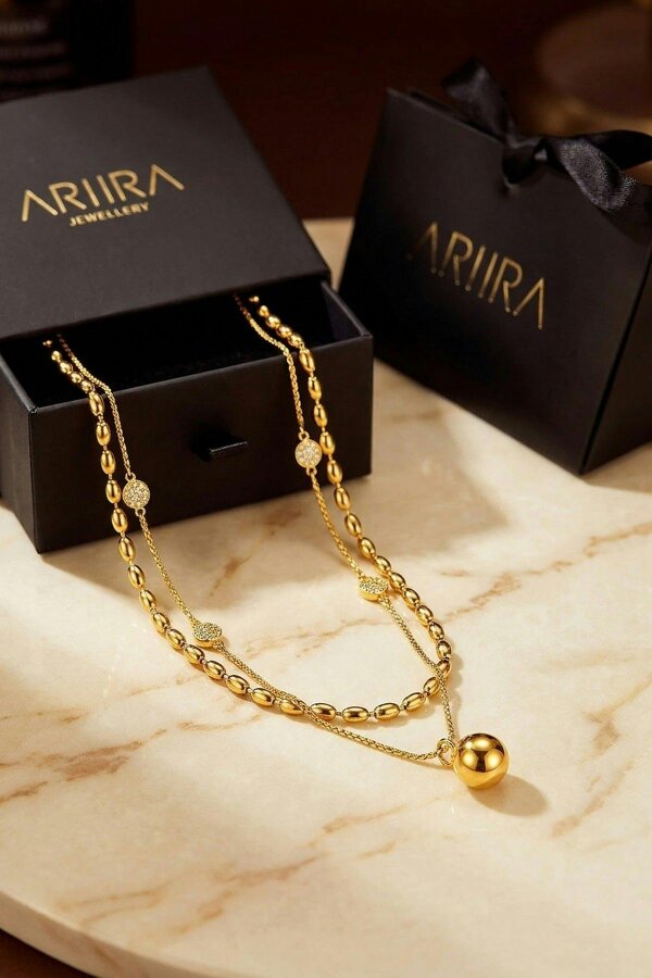 ARIIRA Sable Layered Gold Tone Bead