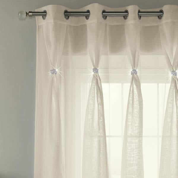 Luxury Living Linen Look Voile Ring Top Curtain Pair