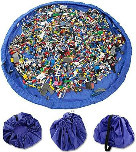 HYGRAD BUILT TO SURVIVE 150cm Large Storage Bag Kids Nursery Play Mat Storage Bag For Toys & Lego Portable & Foldable Play Mat (Blue or Pink)
