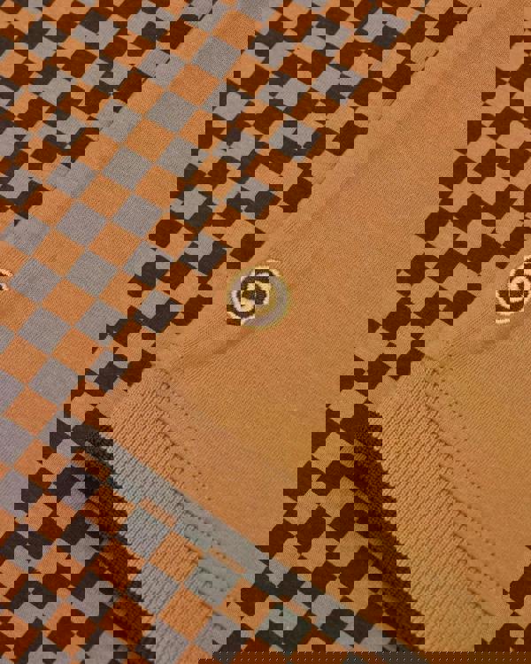 Lambretta Mens Checkered Casual Retro Mod Ska Black Polo Shirt