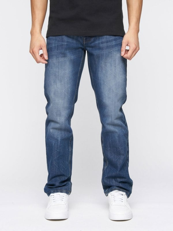 Crosshatch New Embossed Techno Denim Jeans Stone Wash