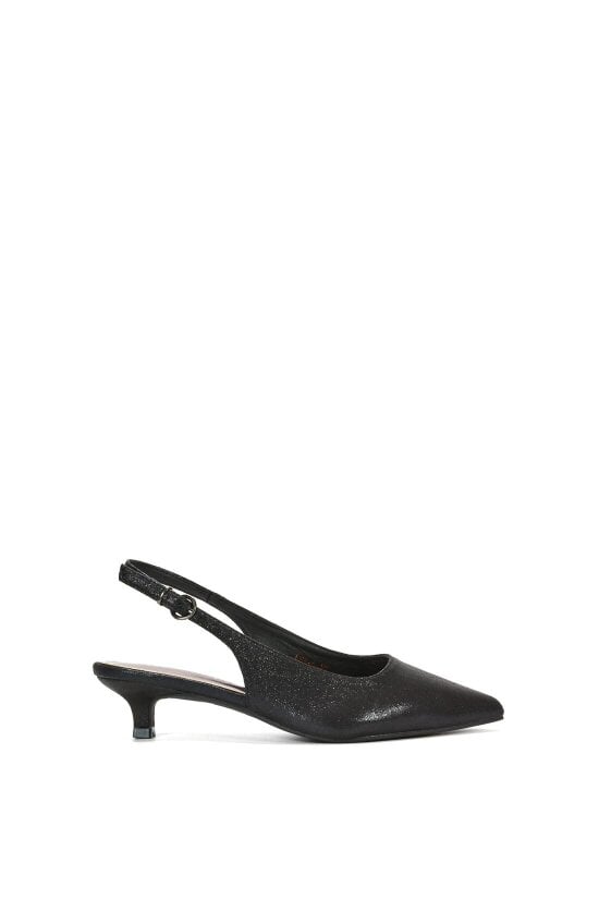 XY LONDON Slingback Kitten Heel Court Shoes With Pointed Toe
