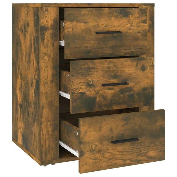 Berkfield Bedside Cabinet Smoked Oak 50x36x60 cm Engineered Wood