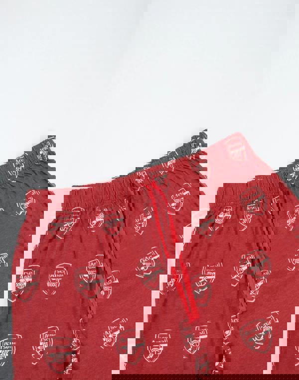 Arsenal Mens Red Logo Short Sleeve Long Leg Pyjama Set