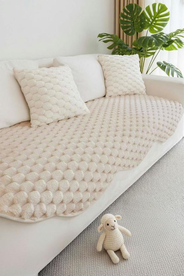 Living and Home Non-Slip Faux Plush Sofa Protector