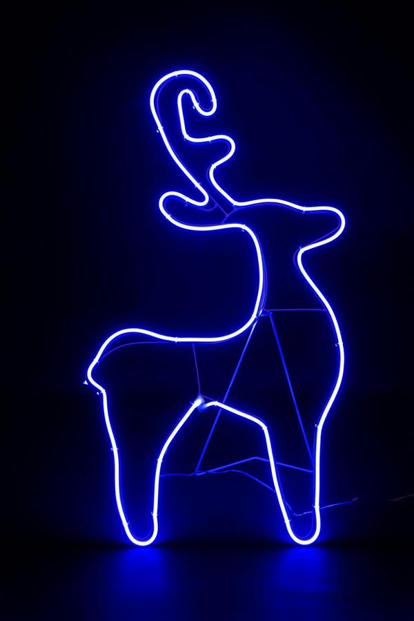 74 x 40 cm to 89 x 50 cm Reindeer Neon Effect Rope Light Silhouette with 90 Blue LEDs image 6