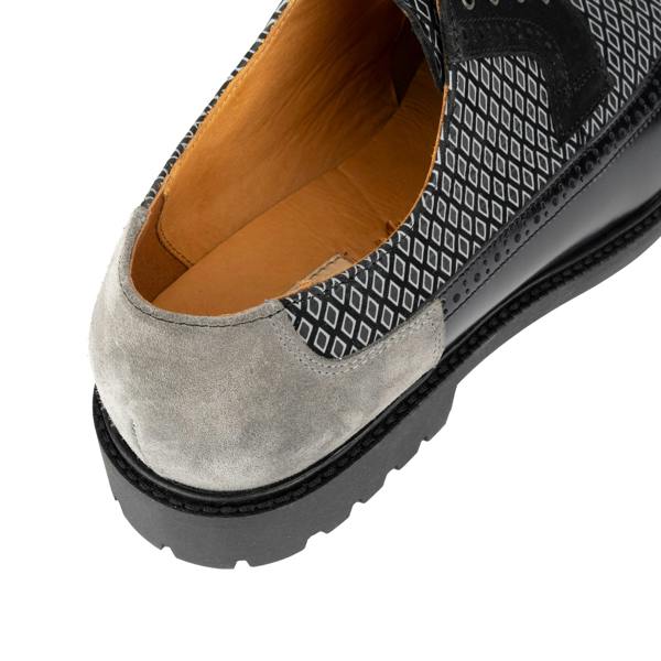 Embassy London Cyclone - Black Diamonds - Men's chunky sole leather shoe