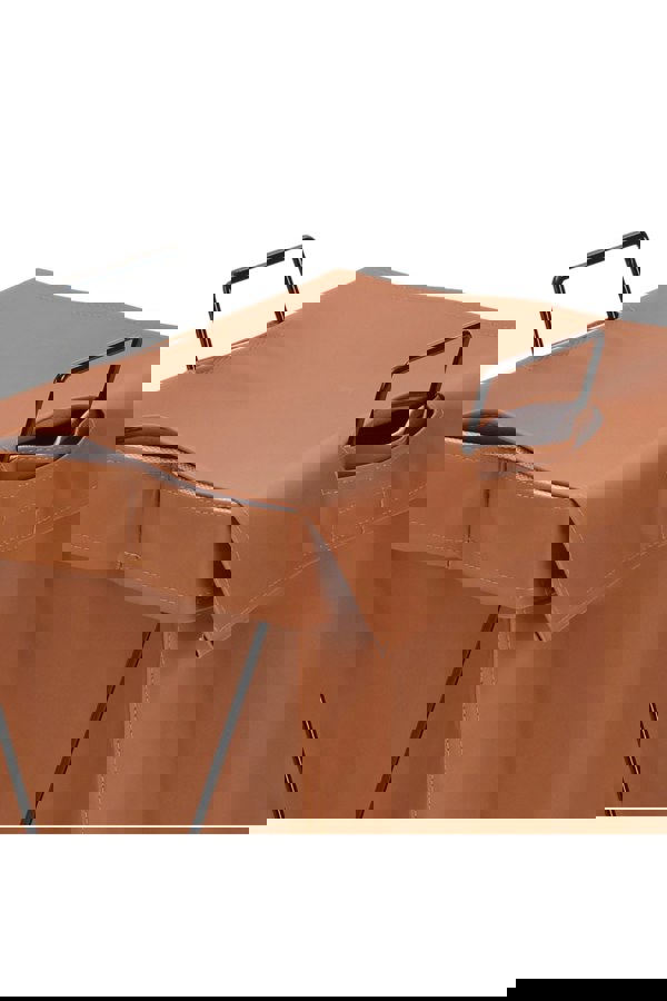 Living and Home Collapsible PU Leather Laundry Hamper with Metal Frame