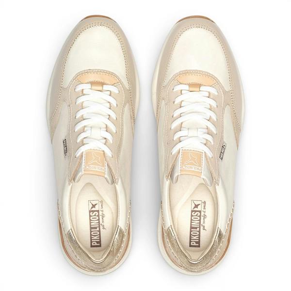 Arrecife - Women's Beige Leather Lace Up Sneakers - Pikolinos - 7
