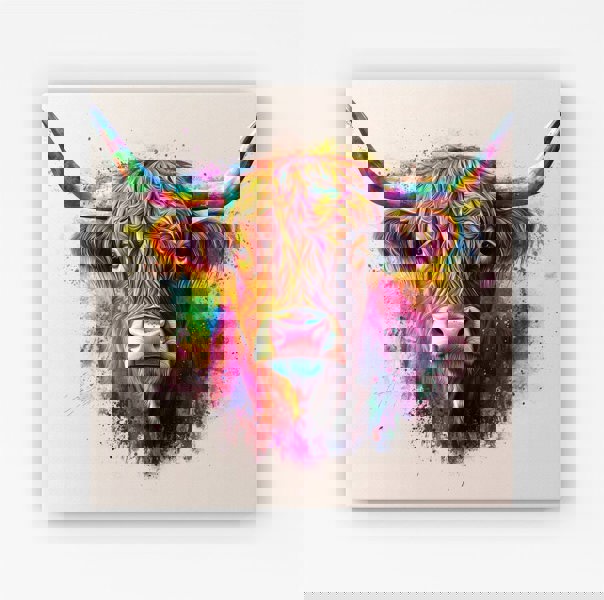 Warren Reed Super Splashart Highland Cow Canvas
