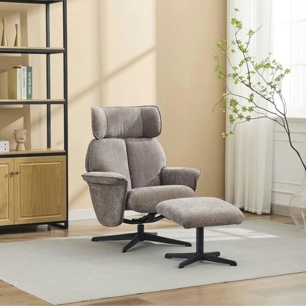 Oldbury Swivel Chair with Footstool