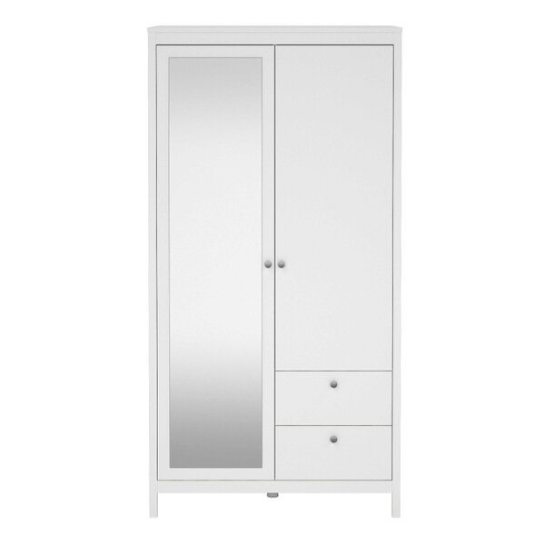 Wyld Haus Gossmere White Wardrobe 2 Doors 2 Drawers