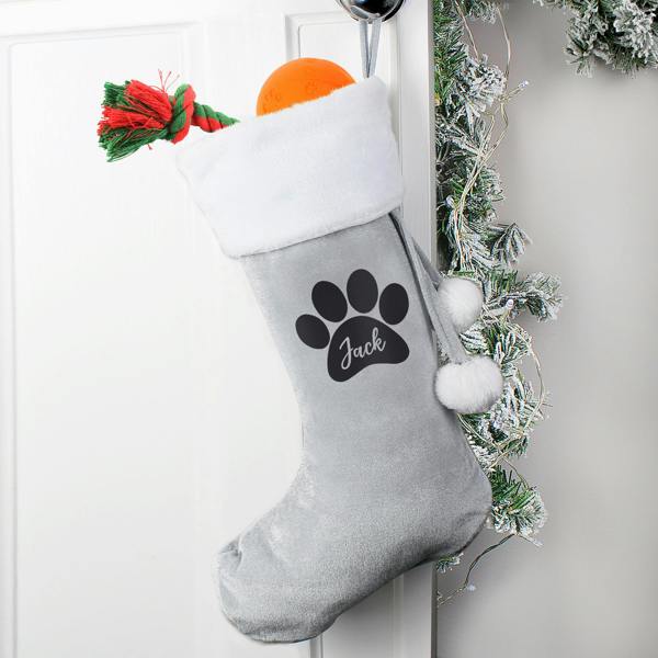 Personalised Paw Print Stocking - alternative angle