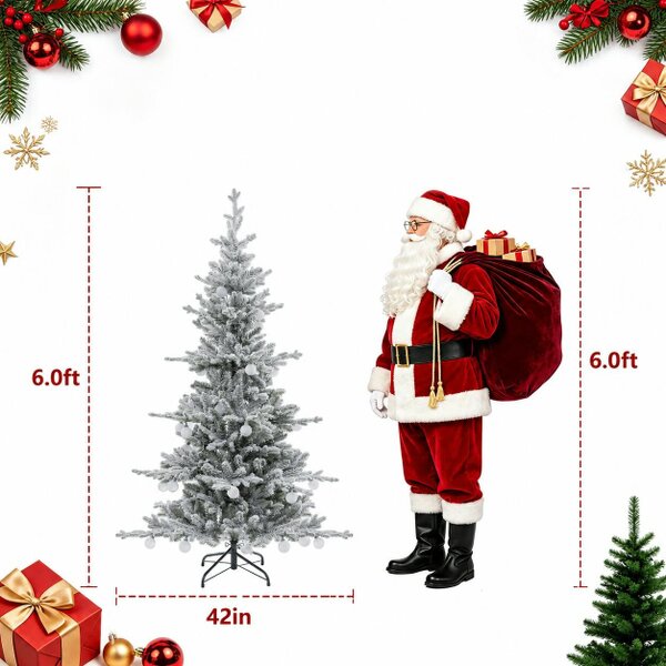 Outdoor Living Aurora Winter Glow Flocked White Multi-Colour Christmas Tree