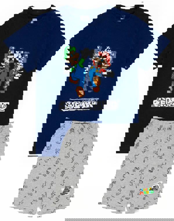 Nintendo Boys Blue Super Mario Short Sleeve Short Leg Pyjama Set