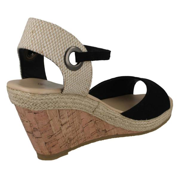 Spot On Ladies Spot On Cork Wedge Sandals F2265