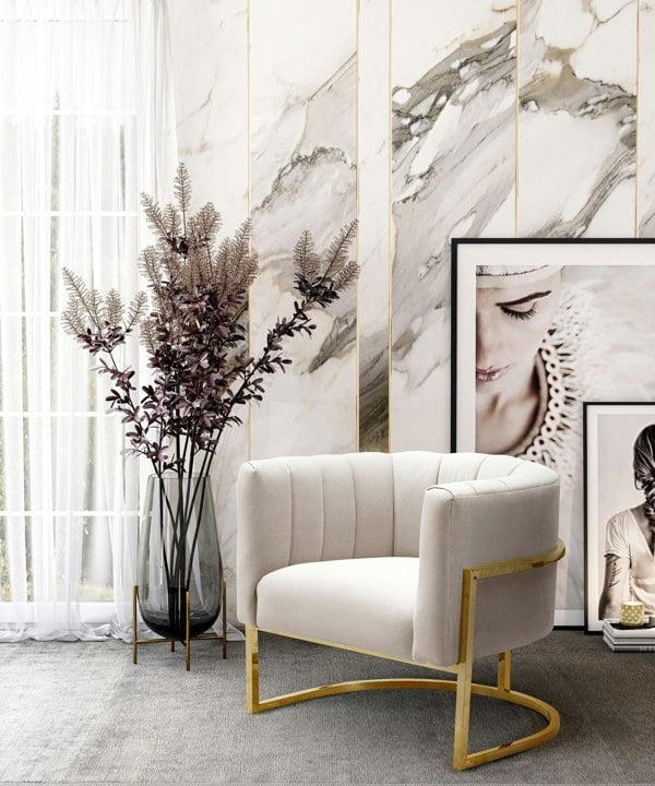 Furniture Edit Magnolia Spotted Cream Chair with Gold