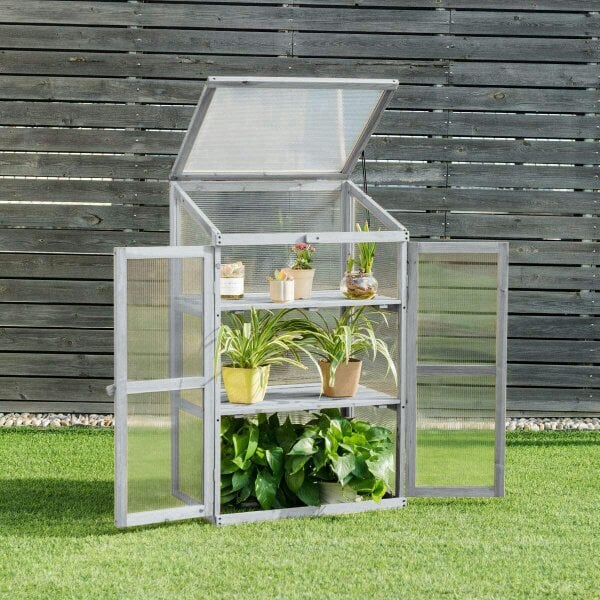 Neo Mini Grey Growhouse Greenhouse Cold Frame  - Model 3