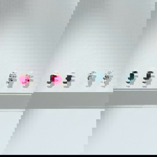 Gemondo Classic Heart Aquamarine Stud Earrings in 9ct White Gold