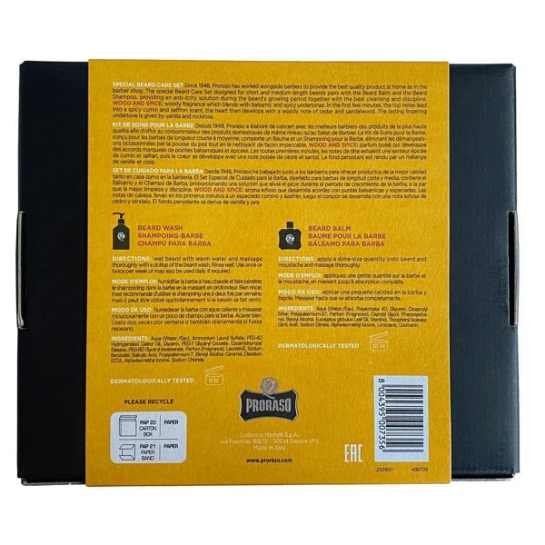 Proraso Wood & Spice Beard Care Kit with Beard Shampoo & Beard Balm