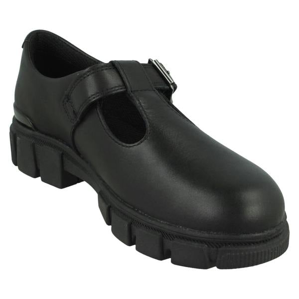 Clarks Girls Clarks Chunky Sole T-Bar School Shoes Evyn Bar K