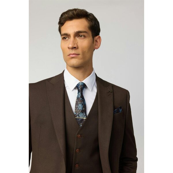 Antique Rogue Blue Winter Floral Tie