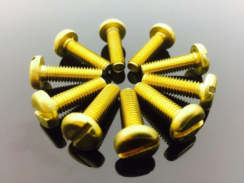 Fixaball M3 Machine Screws Slotted Pan Head Brass DIN 85