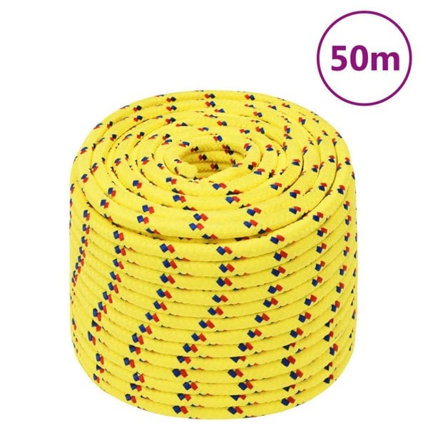 Berkfield Boat Rope Yellow 14 mm 50 m Polypropylene