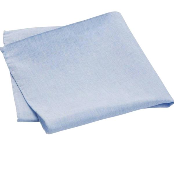 Boss Plain Linen Blend Formal Pocket Square - Blue - 