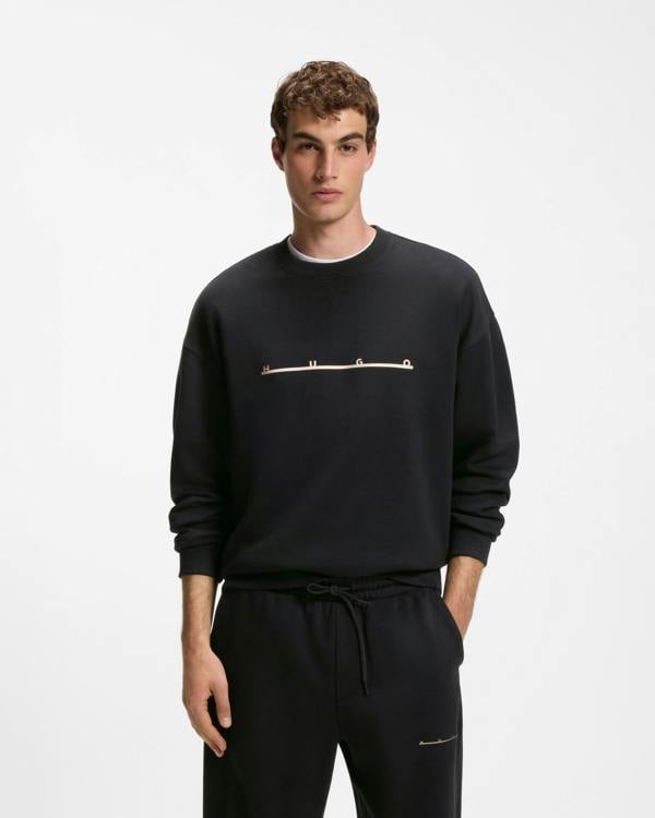 HUGO Datrisweat Mens Sweatshirt - Black 001, front