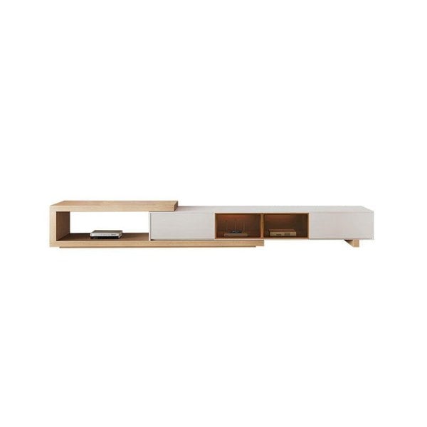 Ndre Nesting Revolving Coffee Table With Extendable TV Stand, Living Room Set-Weilai Concept-TV Stand ( Extendable 2m-2.8m )-Weilai Concept