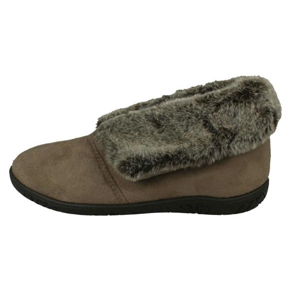 Padders Ladies Padders Faux Fur Cuffed Slippers Esme