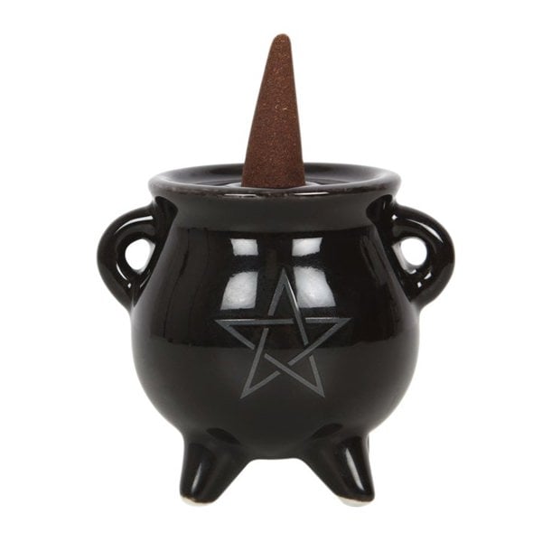 Serano Pentagram Cauldron Ceramic Incense Holder