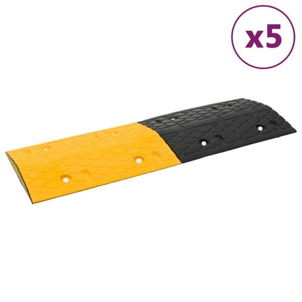 Berkfield Speed Hump 5 pcs Yellow&Black 97x32.5x4 cm Rubber
