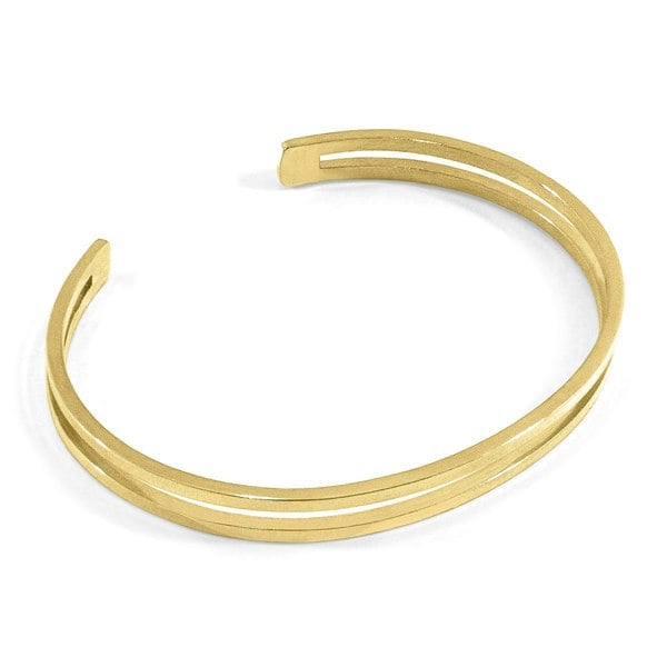 Anchor & Crew Brady Outline Midi Geometric 9ct Yellow Gold Bangle