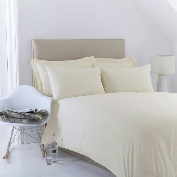 Martex Charlotte Thomas Poetry Plain Dyed Double Ivory Duvet Cover Set - 200 x 200cm